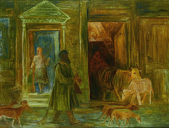 Tschipitsyn, Alexander Vasilevich (1897 – 1943).
Herdsmen. 1935. 
Oil on canvas. 
64 х 85.
Collection of UniCredit Bank