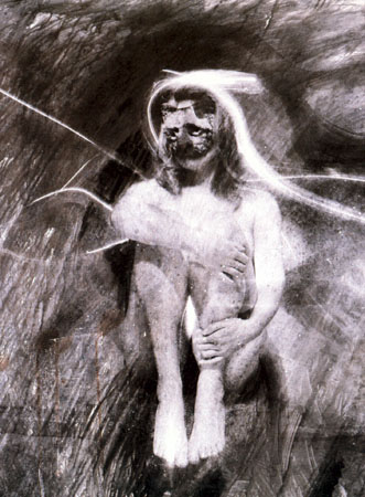 Vladimir Bryliakov.
From “Mask” series. 
1995. 
Monotype, 91 х 65 cm