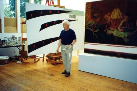 Илья Кабаков в своей студии. 
2002.