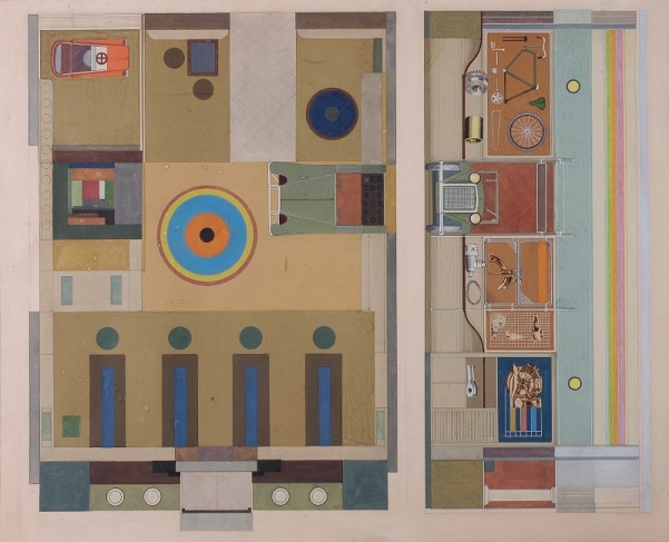Vasyl Yermylov.
Palace of Pioneers and Little Octobrists in Kharkov. Interior design project.
1934–1935.
Gouache on paper.
Collection of Konstantin Grigorishin, Moscow