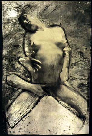 Vladimir Bryliakov.
From “Hands” series. 
2000. 
Monotype, 99 х 70 cm