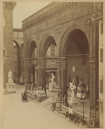 Fratelli Alinari.
Loggia dei Lanzi.
Piazza della Signoria.
Florence.
1870s