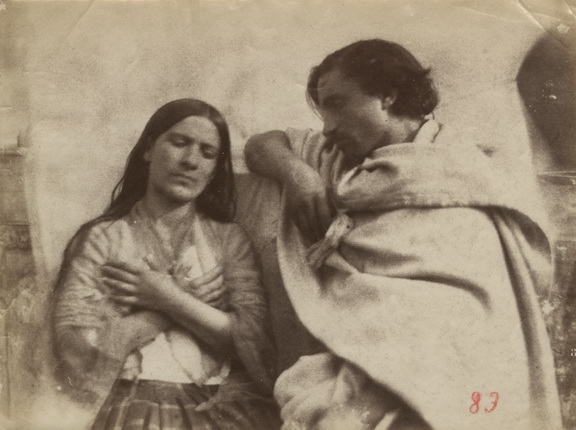 Giacomo Caneva.
Portrait of a couple in traditional dress.
1850s.
Albumen print