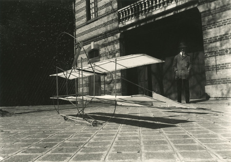 Jacques-Henri Lartigue.
Scaled-down model of Zissu biplane. Paris 
March, 1909. 
© Ministry of culture and communications of France/ Association of Jacques-Henri Lartigue’s friends