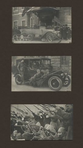 Unknown photographer.
Automobile-Sledge of Nicholas II in the Hands of Revolutionary Masses. Petrograd. 1917.
Yakov Shteinberg.
First Days of the Revolution. Petrograd. 1917.
Gelatin silver print.
Private collection