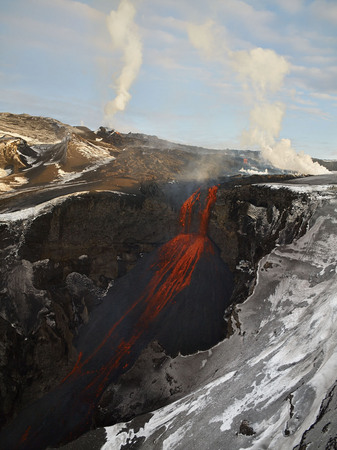 Lev Granovsky.
Vertical – lava falls into a canyon, Iceland. 
2010. 
© Lev Granovsky