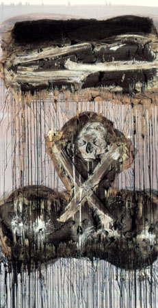 Антуан Пупель.
Парижские катакомбы. 
1986. 
Монотип, 125 х 220 см