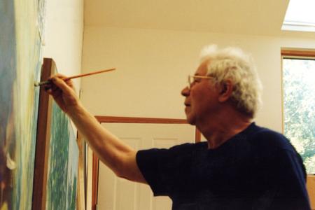 Илья Кабаков в своей студии на Лонг-Айленде. 
2002. 
США
