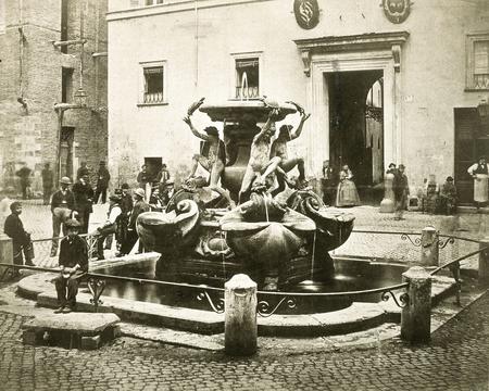Pompeo Molins.
Fountain of Turtles and Matei square. 
About 1868.
Museo di Roma - Archivo Fotografico Comunale, Italy
