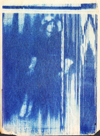 Rene Barthelemy.
Reception of an image sent from the Poste du Petit-Parisien transmitter on top of the Eiffel Tower 
February , 1930 
Barthelemy, the French engineer and pioneer in the development of television, transmitted the first images from the Eiffel Tower. The lines recomposed the subject transmitted. 
The cyanotype, a unique, economic and easy-to-use blue-coloured print, was mainly used by scientists and architects to document their work.
Cyanotype.
BARTHELEMY Rene © Collection Gabriel Auboin, Paris.