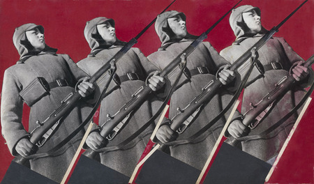 Boris Ignatovitch, Varvara Stepanova.
Red Army Men. Fotomontage made for «Za rubezhom magazine». 
1930. 
Private collection