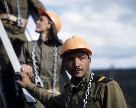 Gennadi Koposov.
Builders with epaulets were recognized by quality of work and terms of dispatch. 
1978 .
“Fotosoyuz” agency