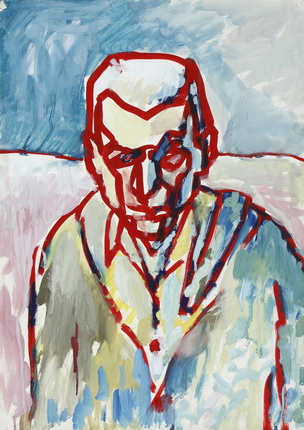 Vladimir Yakovlev.
Self-portrait.
1992.
Gouache on paper.
Collection of the Vladimir Yakovlev Foundation