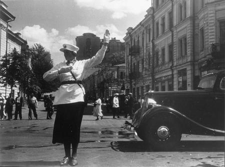 Unknown author.
The woman - traffic-controller. 
1937. 
From collection of the Central State archive of film-documentary photographs. Krasnogorsk