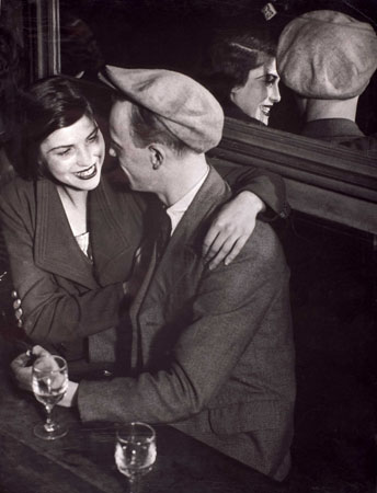 Brassai.
Parisian couple, rue de Lappe. 
1930s