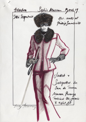 Elektra King Ski Costume sketch The World Is Not Enough © 1999 Danjaq, LLC and United Artists Corporation. All rights reserved.