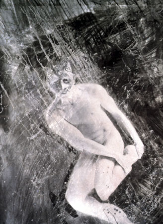 Vladimir Bryliakov.
From “Mask” series. 
1995. 
Monotype, 90 х 60 cm