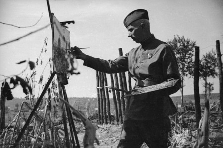 Николай Шестаков.
Военный художник. 
1945