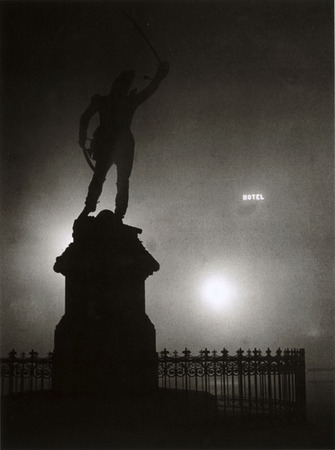 Brassai.
Statue of marshal Neja in the fog, Paris. 
1932. 
© Succession Brassaï, Paris
