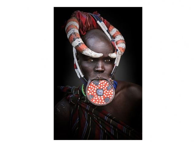 Olga Michi. Portrait of a woman. Mursi ethnic group. Mago National Park, Ethiopia. 2018.