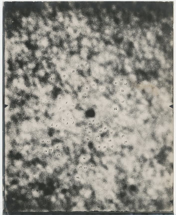 A.P. Gansky.
The snapshot of the solar corona, solar prominences, granulations and stains.
1905.
Silver gelatin print.
Archive of the Russian Academy of Sciences, 543-11-41-65