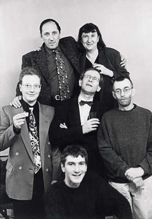 In the photo: Tatyana Bek, Vitaly Manuilov, Dmitry Tokonogov, Alexey Alekhin, Lev Rubinstein and Anton Krasovsky.
Unknown author.
Tanya.
1996