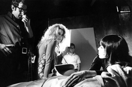 Angelo Frontoni.
The producer Roger Vadim, Jane Fonda on the shooting of the “Barbarella” movie. 
1968