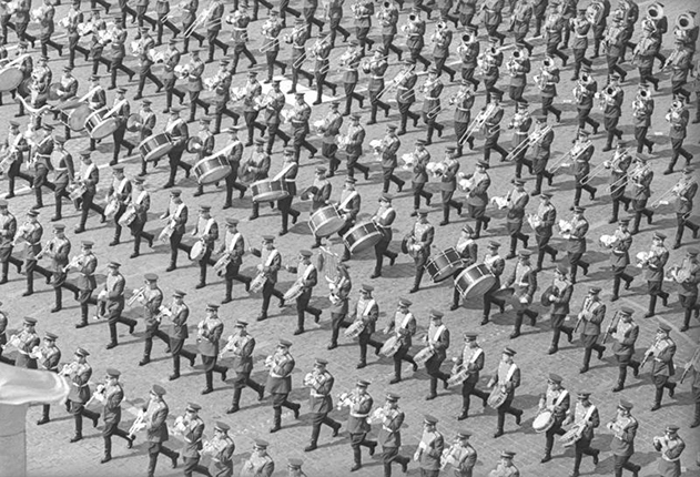 The parade on Red Square. Moscow, May 1, 1977. Silver-gelatin imprint. Collection of MAMM