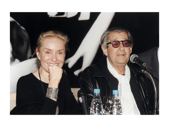 Olga Sviblova and Helmut Newton at a press conference before the opening of Newton’s retrospective. MAMM. 2003
Courtesy of MAMM