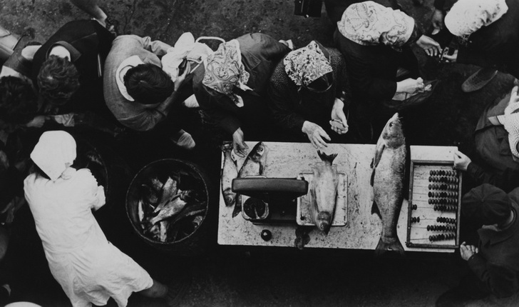 Victor Ershov.
Queue for fish. 1970s.
Author's silver gelatin print.
MAMM collection / Y. Rybchinsky and E. Gladkov Fund / Gift of Galina Ershova
