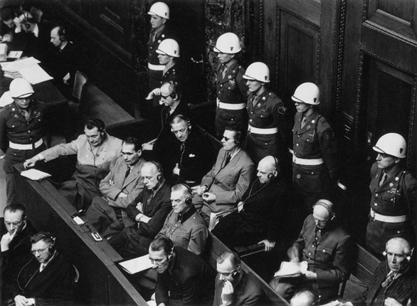 War's criminals at the Nuremberg Trial. Nuremberg. 1946