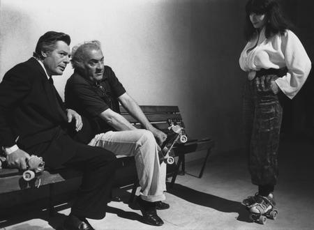 Tazio Secchiaroli.
Federiko Fellini et Marcello Mastroiani on shootings of film “City of women”. 
1979. 
Cinecitta. 
©Tazio Secchiaroli fund