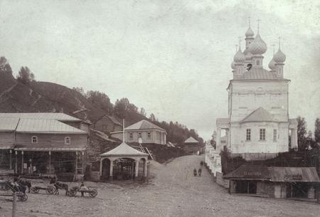 Unknown author.
Ples. View on Voskresenskaya church. 
1903. 
Collection of Ples museum-reserve
