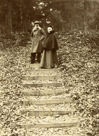 Ivan Feodorovich Tiutchev and Olga Nikolayevna Tiutcheva, born Putiata on footsteps of Muranovo park