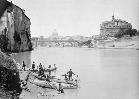 G. E. Chauffourier.
View of Tiber and San-Angelo castle with posing people. 
About 1880. 
Museo di Roma - Archivo Fotografico Comunale, Italy