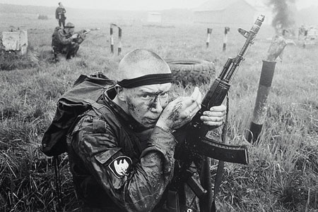 Valery Shchekoldin.
From a series “Preparation of Special Forces Before Departure to the Chechen Republic”. Moscow Region. 
1998. 
Author’s property