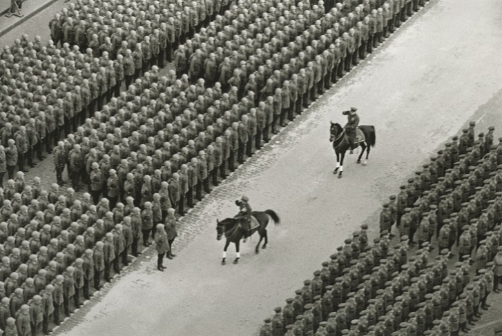 Emmanuil  Evzerikhin. 
Military parade on Red Square.
Moscow, 1939 .
Gelatin silver print from original negative.
Collection of the Multimedia Art Museum, Moscow.