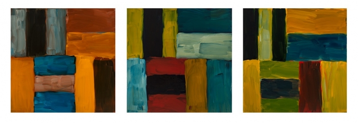 Sean Scully. Arles-Abend-Vincent 2, 2015.                 Oil on linen. Courtesy of the artist © Sean Scully