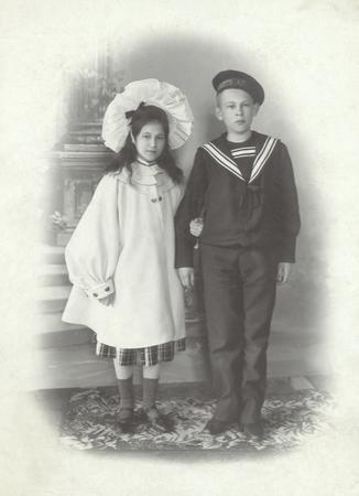 Unknown author.
Portrait of Maria and Timofei, Savva Timofeevich, Morozov’s kids. 
The end of the XIX – beginning of the XX centuries. 
Moscow House of Photography collection