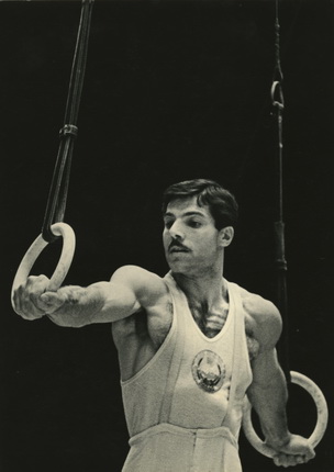 Lev Borodulin.
Olympic champion gymnast Albert Azaryan. 1955.
Silver gelatin print.
Author's collection