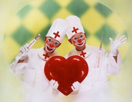 Pierre and Gilles.
Clowns. 
2003. 
Models: Pierre and Gilles.
Unique hand-painted photograph, mounted on aluminum. 
The collection of the National Fund of the Contemporary art (FNAC), Paris