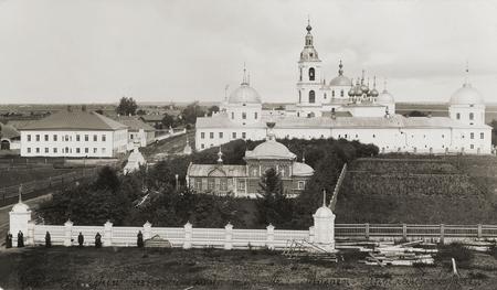 Unknown author.
View of Afanasievskiy nunnery in Mologa, the Yaroslavl province. 
The end of XIX - beginning of XX century. 
Collection of the Yaroslavl state historical-architectural museum-reserve