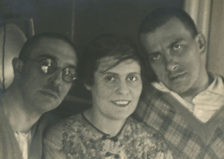 Unknown author.
Osip Brik, Lili Brik and Vladimir Mayakovsky. 
1928. 
Collection of L.Brik, V.Katanian