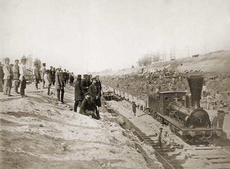 Unknown author.
Construction of a branch line to New Svirskiy channel. 
The end of XIX - beginning of XX century. 
Collection of the Ryazan historical-architectural museum-reserve