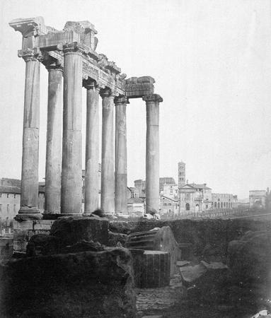 Robert Eaton.
Temple of Saturn at the Roman forum. 
About 1855. 
Museo di Roma - Archivo Fotografico Comunale, Italy