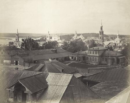 Unknown author.
Kasimov from height of the bird's flight (city centre). 
The end of XIX century. 
Collection of Kasimovsk museum of regional